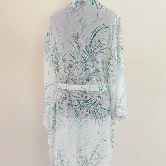Oscar de la‎ Renta Pink Label Sheer Floral Print Robe. Size L - Picture 2 of 8